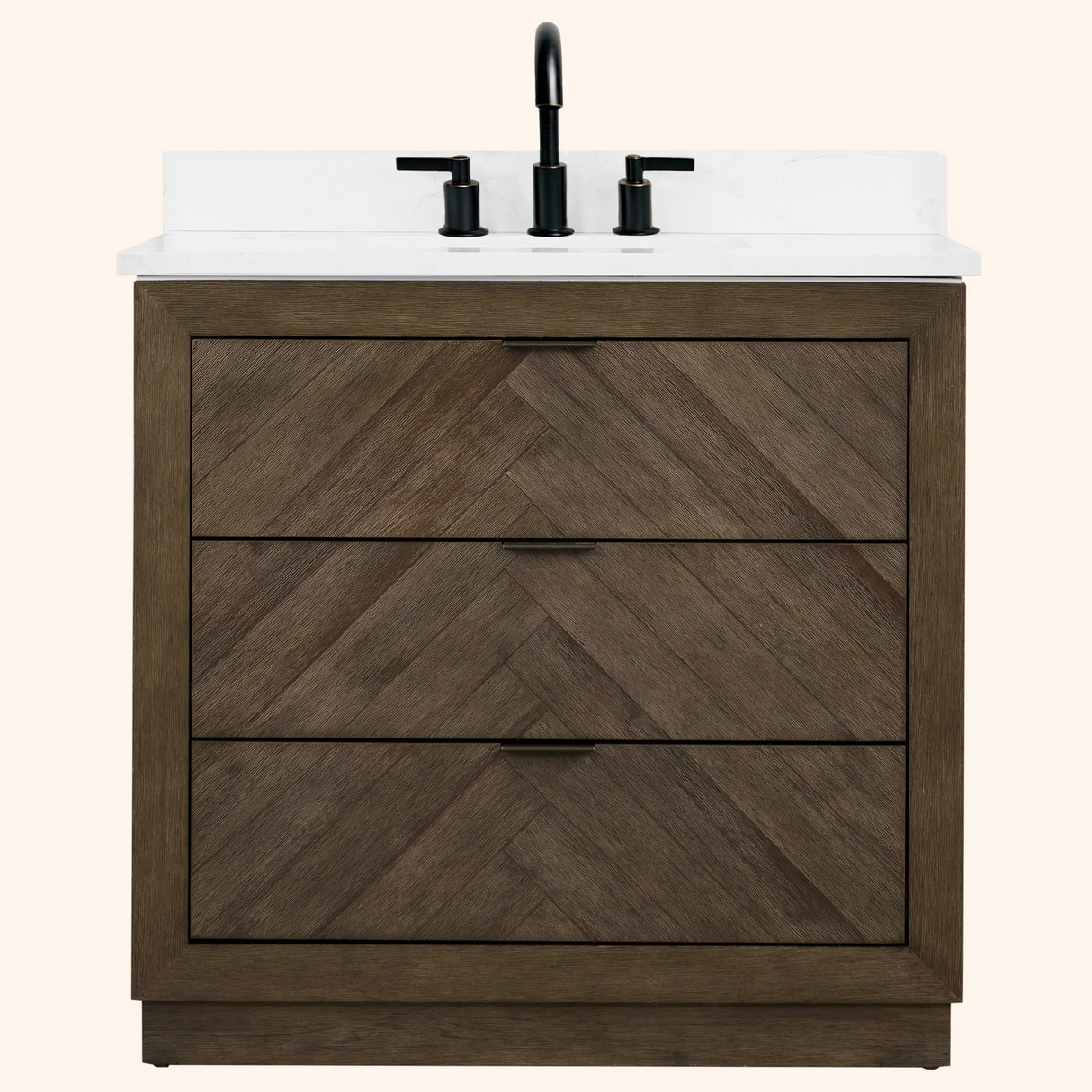 Legion Furniture 36" VANITY WITH 1" THICK WHITE ARTIFICIAL STONE WH8536-WITH ACW TOP