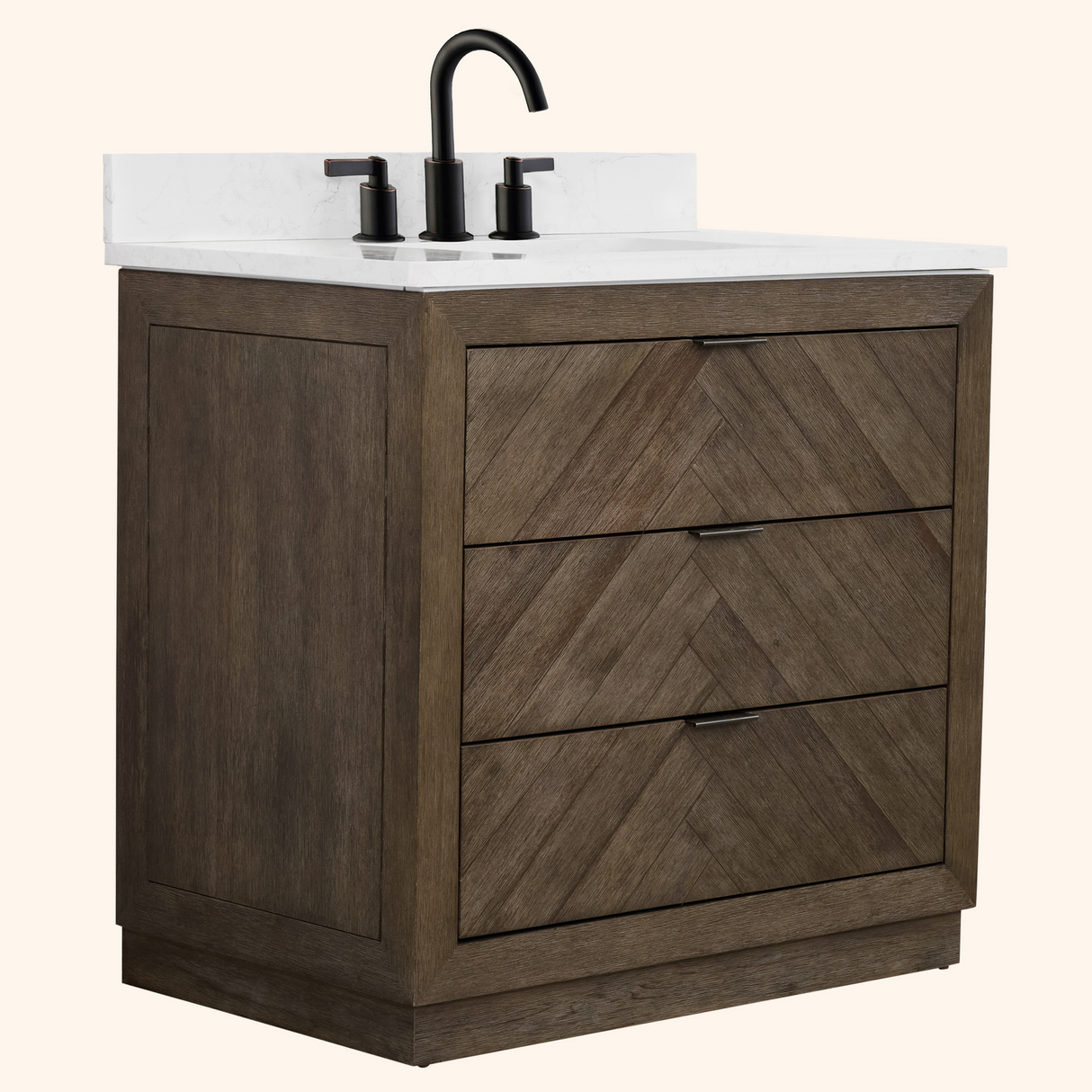 Legion Furniture 36" VANITY WITH 1" THICK WHITE ARTIFICIAL STONE WH8536-WITH ACW TOP