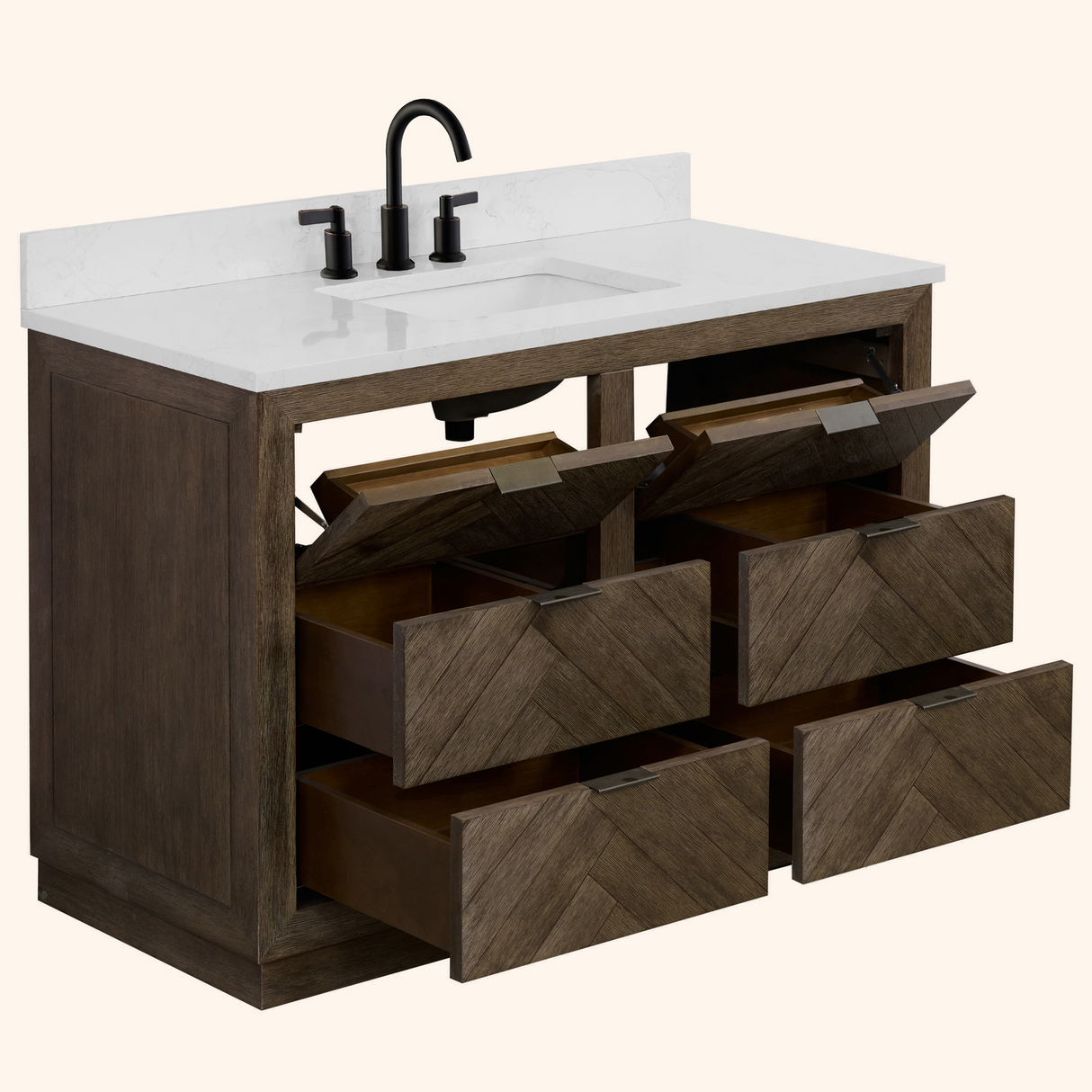 Legion Furniture 48" VANITY WITH 1" THICK WHITE ARTIFICIAL STONE WH8548-WITH ACW TOP