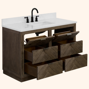 Legion Furniture 48" VANITY WITH 1" THICK WHITE ARTIFICIAL STONE WH8548-WITH ACW TOP