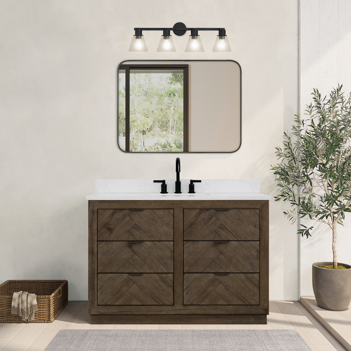 Legion Furniture 48" VANITY WITH 1" THICK WHITE ARTIFICIAL STONE WH8548-WITH ACW TOP