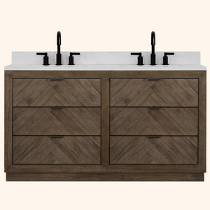 Legion Furniture 60" VANITY WITH 1" THICK WHITE ARTIFICIAL STONE WH8560-WITH ACW TOP