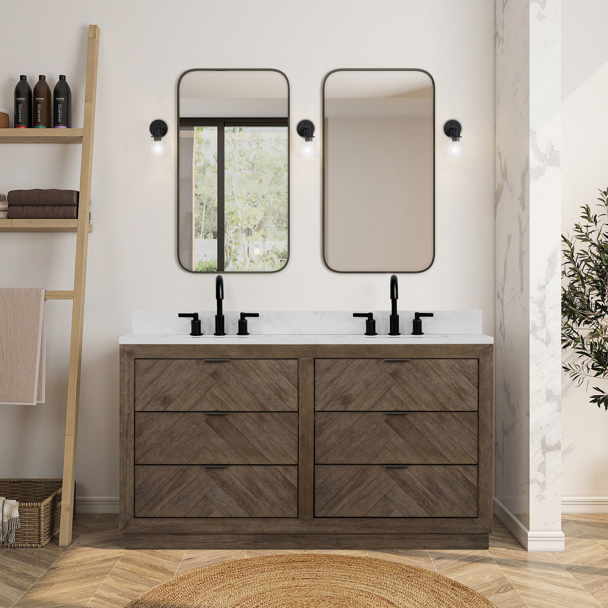 Legion Furniture 60" VANITY WITH 1" THICK WHITE ARTIFICIAL STONE WH8560-WITH ACW TOP