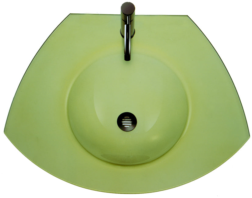 New Generation Ecoloom Trapezoidal Glass Counter Top with Integrated Round Basin