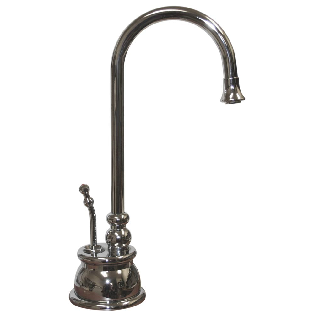 Point of Use Instant Hot Water Faucet with Gooseneck Spout and Self Closing Handle