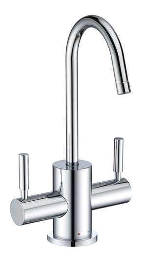 Point of Use Instant Hot/Cold Water Drinking Faucet with Gooseneck Swivel Spout