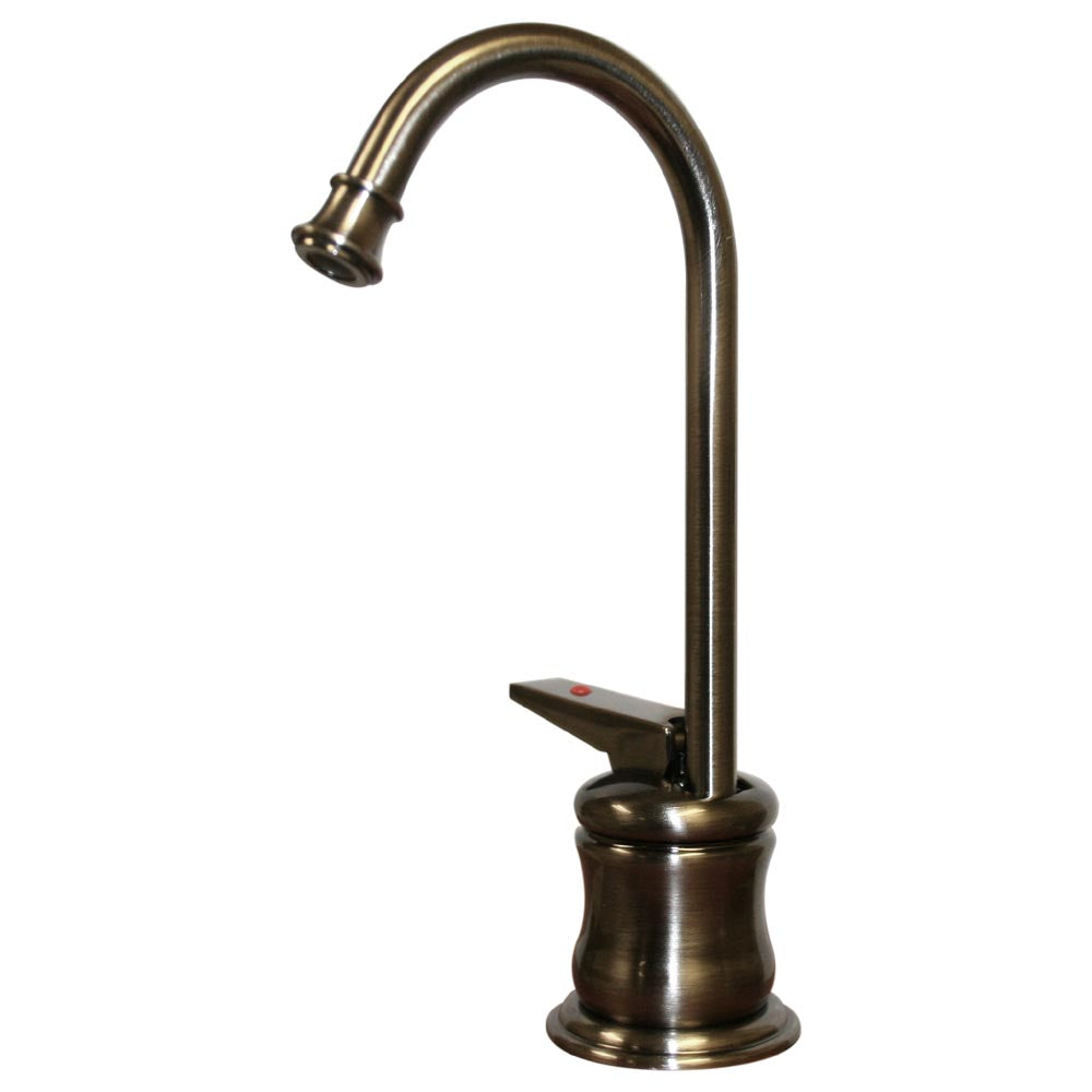 Point of Use Instant Hot Water Faucet with Gooseneck Spout and Self Closing Handle
