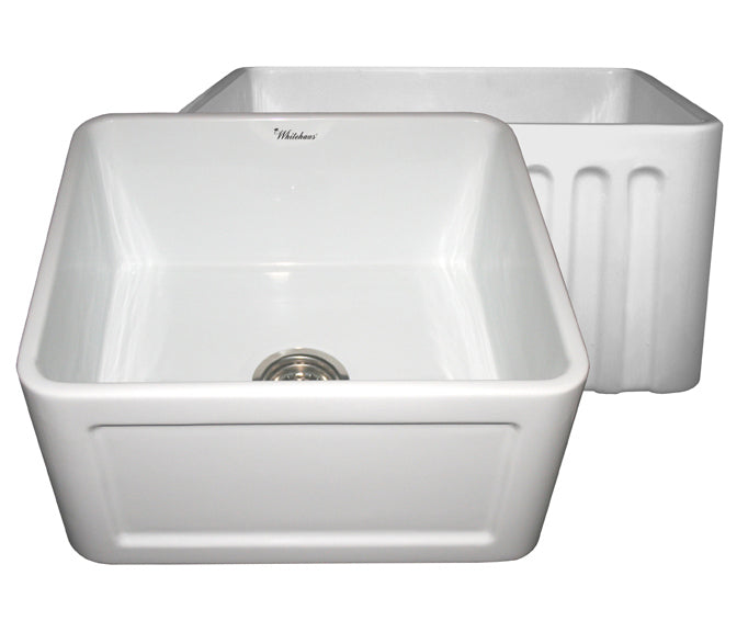 Farmhaus Fireclay Reversible Sink with a Concave Front Apron on One Side and Fluted Front Apron on the Other