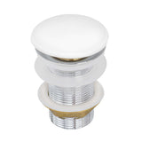 Ruvati White Ceramic Top Push Pop-up Drain for Bathroom Sinks without Overflow- RVA5102WH