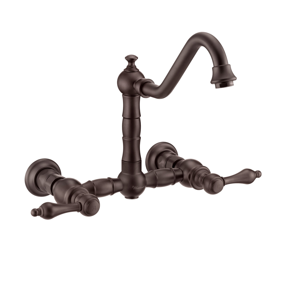 Vintage III Plus Wall Mount Faucet with a  Long Traditional Swivel Spout, Lever Handles and Solid Brass Side Spray