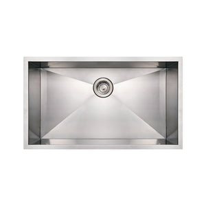 Noah's Collection Brushed Stainless Steel Commercial Single Bowl Undermount Sink