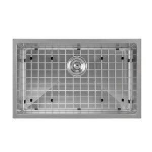 Noah Plus 16 gauge Single Bowl Linen Textured Dual-Mount Sink Set