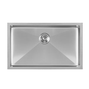 Noah Plus 16 gauge Single Bowl Linen Textured Dual-Mount Sink Set