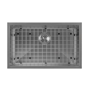 Noah Plus 16 gauge Single Bowl Linen Textured Dual-Mount Sink Set