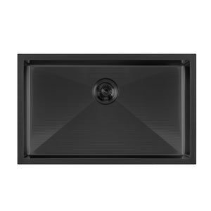 Noah Plus 16 gauge Single Bowl Linen Textured Dual-Mount Sink Set