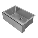 Noah Plus 16 gauge Single Bowl Undermount Sink Set with a seamless customized front Apron