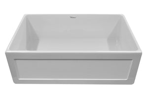 Fireclay 33" Large Reversible Sink with Concave Front Apron on One Side and a Plain Front Apron on the Other