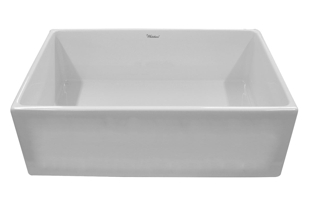 Fireclay 33" Large Reversible Sink with Concave Front Apron on One Side and a Plain Front Apron on the Other