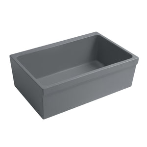 Glencove 30" Reversible Matte Kitchen Fireclay Sink with  Elegant Beveled Front Apron on one side and a Decorative 2" Lip Plain on Opposite Side