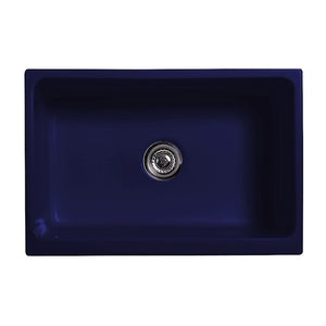 Glencove Fireclay 30" Reversible Sink with Elegant Beveled Front Apron on one side  Decorative 2" Lip Plain on Opposite Side