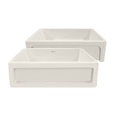 Shakerhaus 33" Reversible Kitchen Fireclay Sink with Shaker Design Front Apron on one Side and an Elegant Beveled Front Apron on the Opposite Side