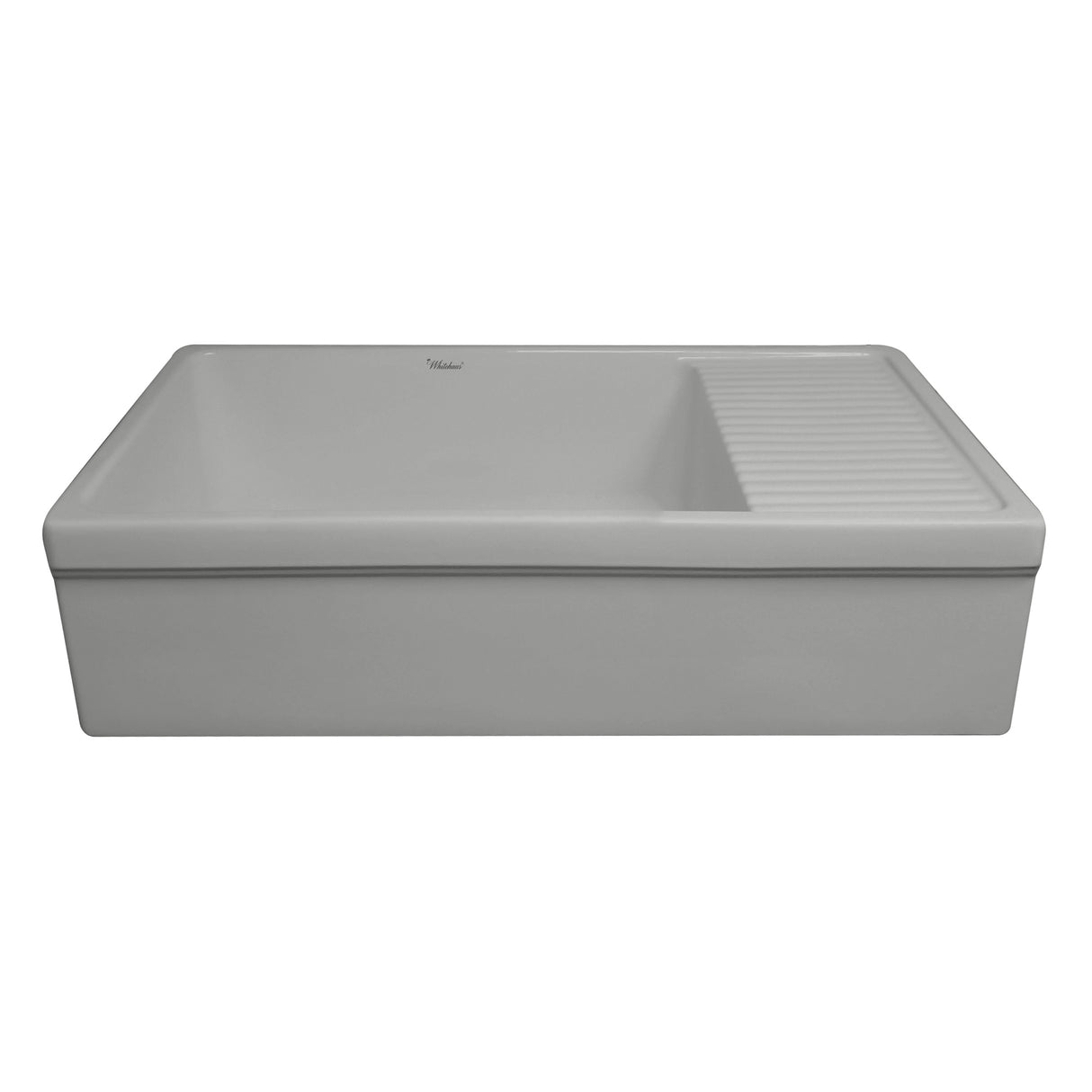 Farmhaus Quatro Alcove Large Reversible Matte Fireclay Kitchen Sink with  Integral Drainboard and a Decorative 2 ½" Lip Front Apron on Both Sides