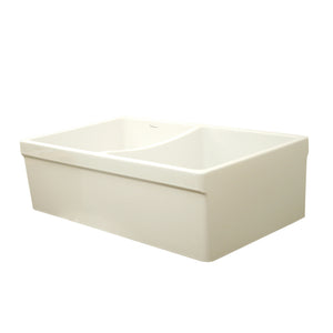 Farmhaus Fireclay Quatro Alcove Reversible Double Bowl Sink with 2
