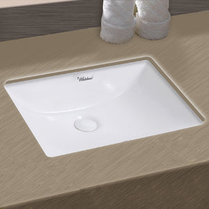 Isabella Plus Collection  21 inch Rectangular Undermount basin with overflow and rear center drain