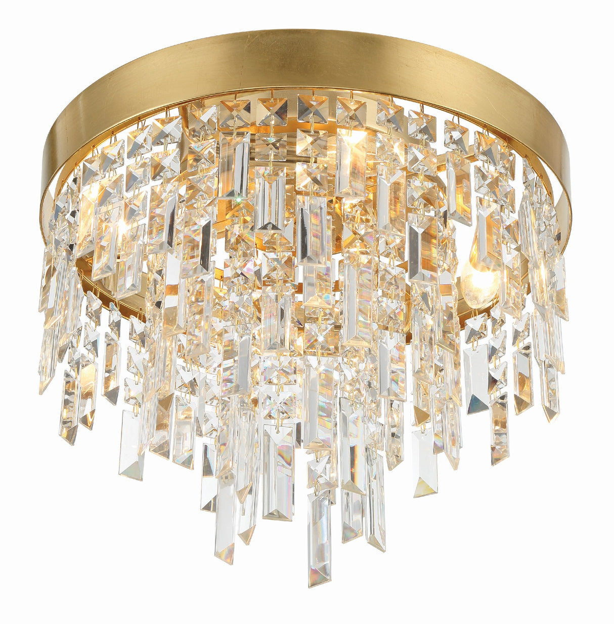 Winfield 4 Light Antique Gold Flush Mount WIN-213-GA-CL-MWP