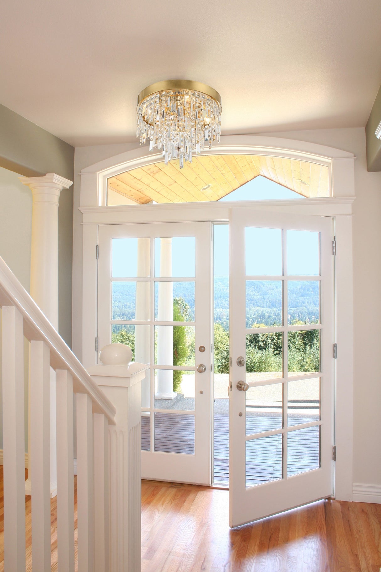 Winfield 4 Light Antique Gold Flush Mount WIN-213-GA-CL-MWP
