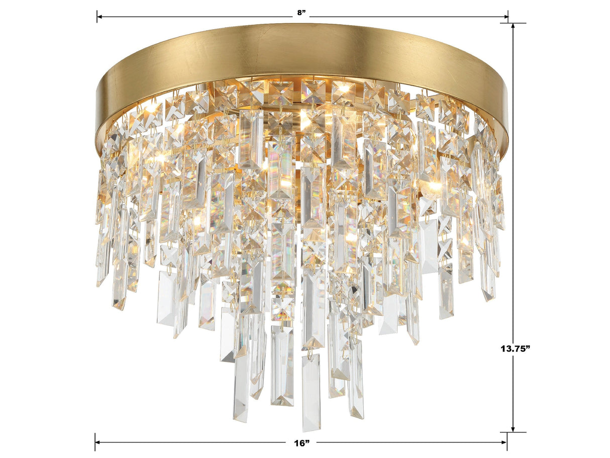Winfield 4 Light Antique Gold Flush Mount WIN-213-GA-CL-MWP