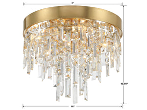 Winfield 4 Light Antique Gold Flush Mount WIN-213-GA-CL-MWP