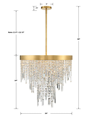 Winfield 6 Light Antique Gold Chandelier WIN-216-GA-CL-MWP