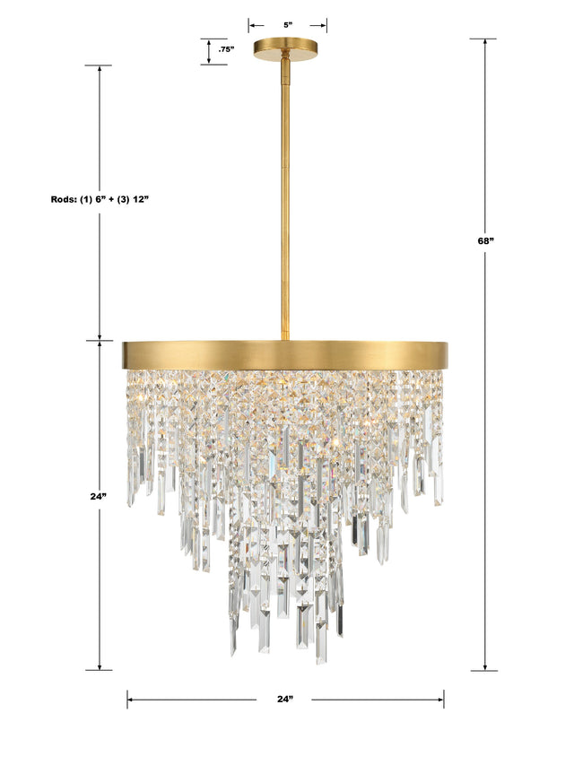 Winfield 6 Light Antique Gold Chandelier WIN-216-GA-CL-MWP