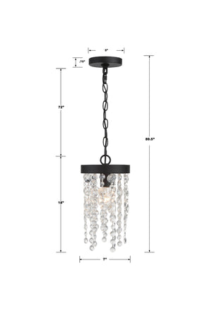 Winham 1 Light Black Forged Mini Pendant WIN-610-BF-CL-MWP