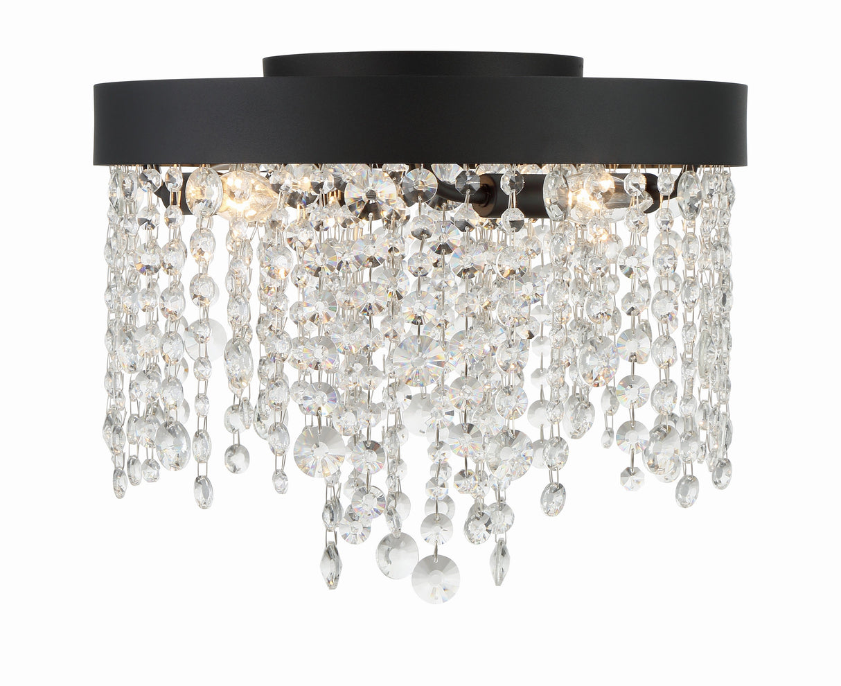 Winham 4 Light Black Forged Flush Mount WIN-613-BF-CL-MWP