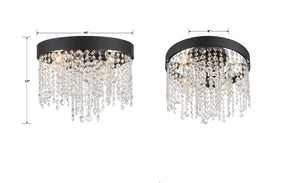 Winham 4 Light Black Forged Flush Mount WIN-613-BF-CL-MWP