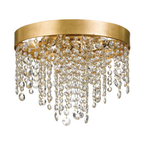 Winham 4 Light Antique Gold Crystal Flush Mount WIN-613-GA-CL-MWP