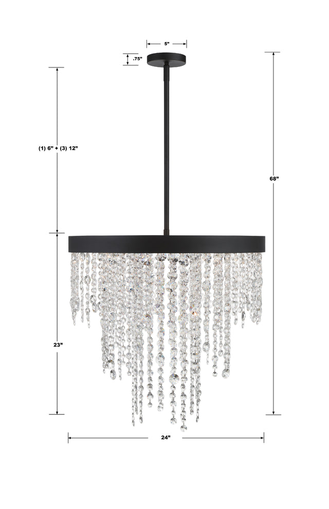 Winham 6 Light Black Forged Chandelier WIN-616-BF-CL-MWP