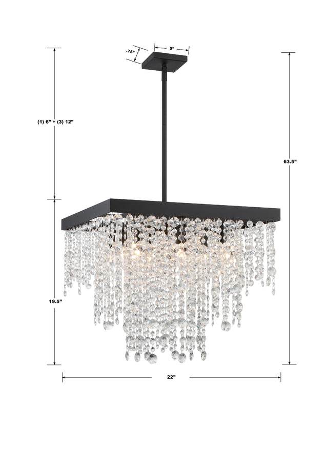 Winham 8 Light Black Forged Chandelier WIN-618-BF-CL-MWP