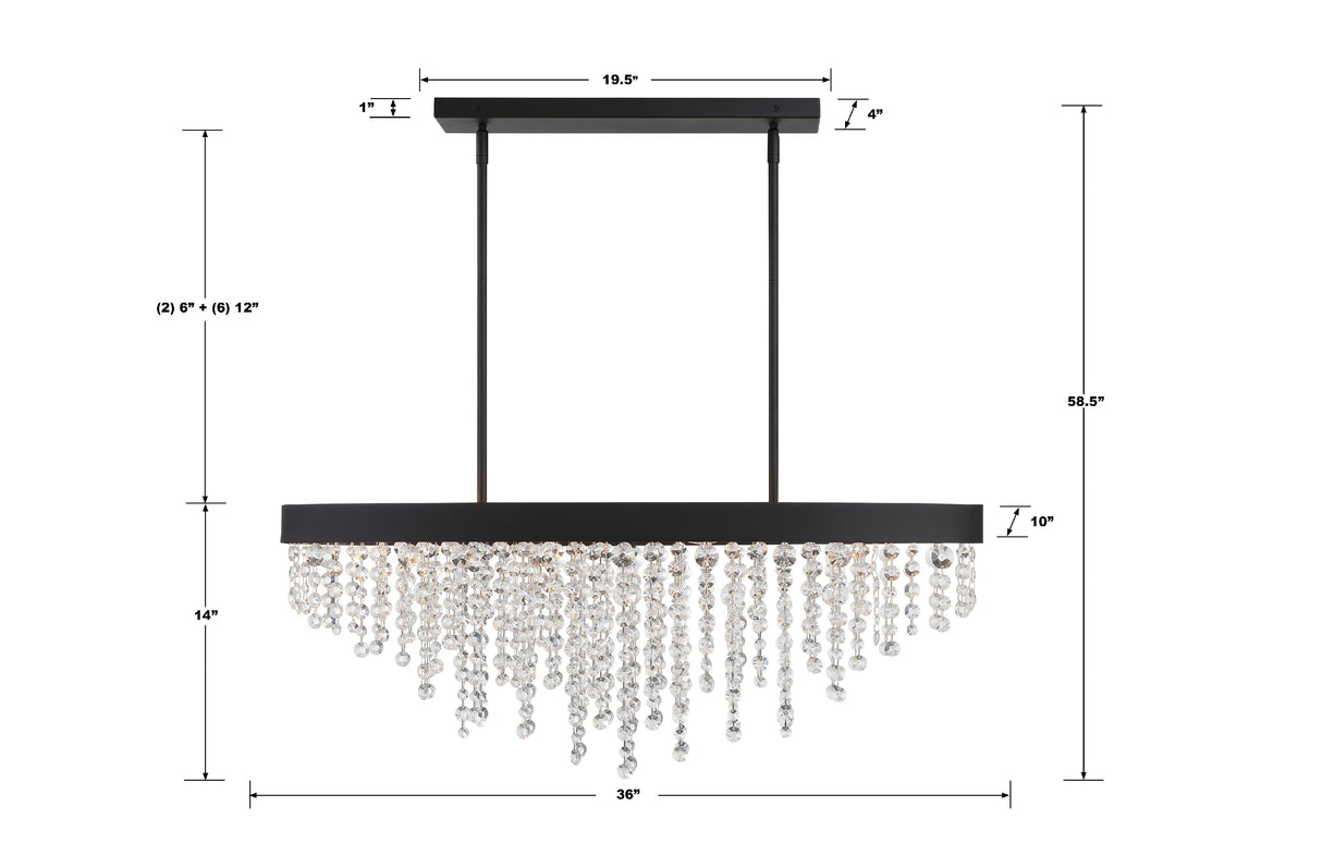 Winham 8 Light Black Forged Chandelier WIN-619-BF-CL-MWP