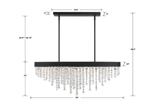 Winham 8 Light Black Forged Chandelier WIN-619-BF-CL-MWP