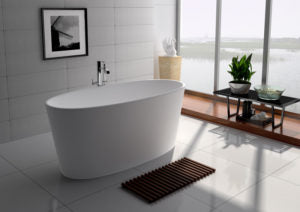 Legion Furniture 62.2" WHITE MATT SOLID SURFACE TUB - NO FAUCET WJ8602-W