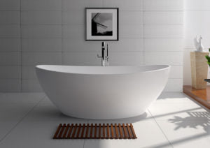 Legion Furniture 63" WHITE MATT SOLID SURFACE TUB - NO FAUCET WJ8643-W-L