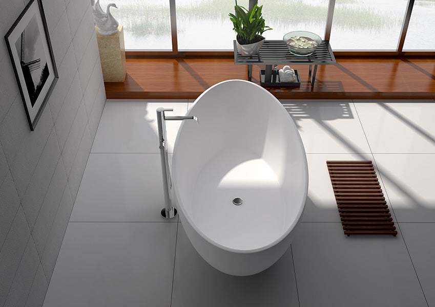 Legion Furniture 63" WHITE MATT SOLID SURFACE TUB - NO FAUCET WJ8643-W-L