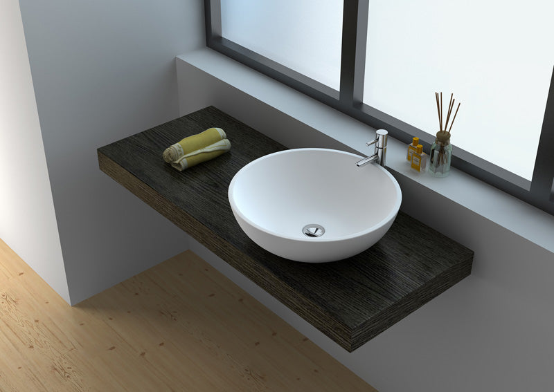 Legion Furniture 19.7" WHITE MATT SOLID SURFACE BOWL - NO FAUCET WJ9038