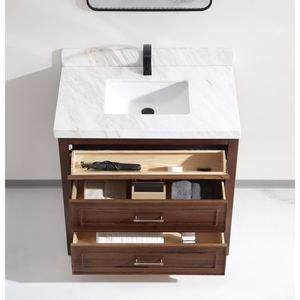 Legion Furniture 36" EBONY SINK VANITY DARK FINISH WITH WK-36 TOP 2" THICK WHITE NATURAL TOP WK2428-36-EB-WITH WHITE NATURAL TOP