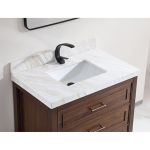 Legion Furniture 36" EBONY SINK VANITY DARK FINISH WITH WK-36 TOP 2" THICK WHITE NATURAL TOP WK2428-36-EB-WITH WHITE NATURAL TOP