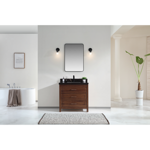 Legion Furniture 36" EBONY SINK VANITY DARK FINISH WITH WK-36 TOP 2" THICK BLACK NATURAL TOP WK2428-36-EB-WITH BLACK NATURAL TOP