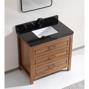 Legion Furniture 36" EBONY SINK VANITY LIGHT FINISH WITH WK-36 TOP 2" THICK BLACK NATURAL TOP WK2428-36-EW-WITH BLACK NATURAL TOP